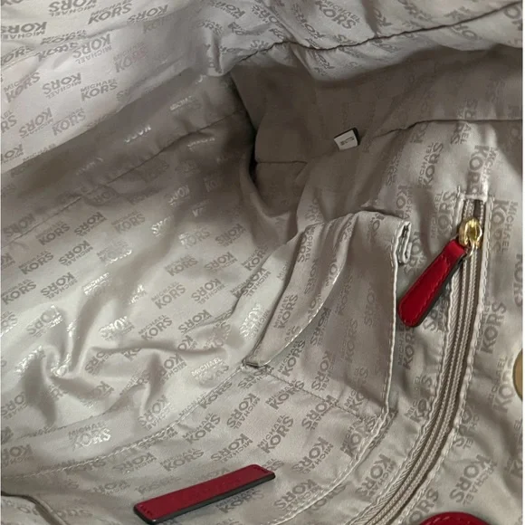 Authentic Michael Kors Signature Tan Pink Tote Bag! - Picture 9 of 14